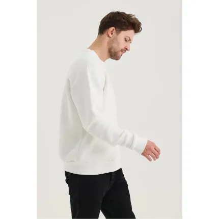Beyaz Düz Sweatshirt