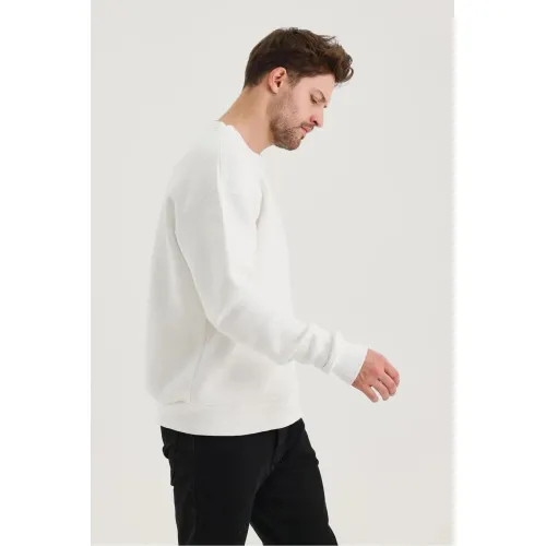 Beyaz Düz Sweatshirt