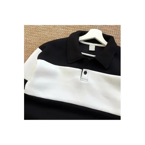 Siyah Beyaz Yakalı Sweatshirt