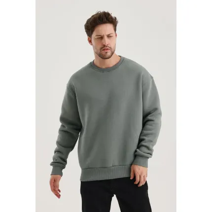 Gri Düz Sweatshirt Gri Düz Sweatshirt