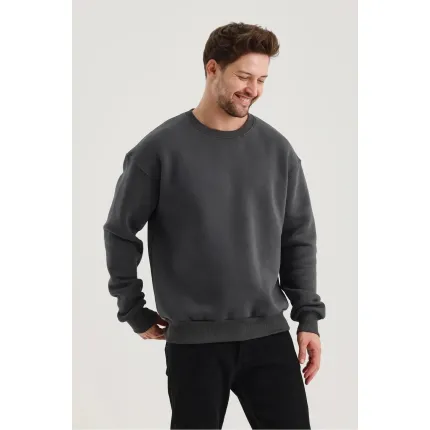 Gri Düz Sweatshirt Gri Düz Sweatshirt