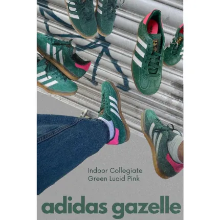 Adidas Gazalle indoor Collegiate Green Pink Yeşil