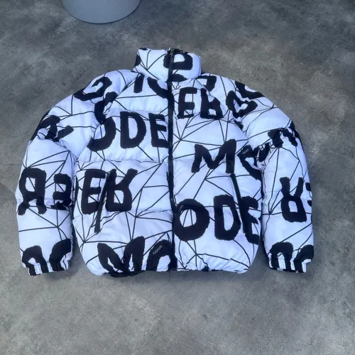 Oversize Modero Beyaz Siyah Şişme Mont