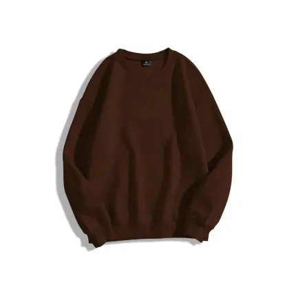Kahverengi Düz Sweatshirt