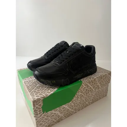 Premiata Black Parlak Deri