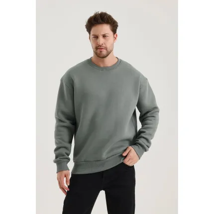 Gri Düz Sweatshirt Gri Düz Sweatshirt