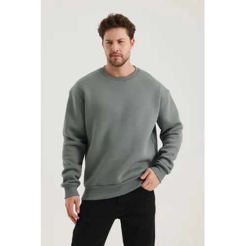Gri Düz Sweatshirt Gri Düz Sweatshirt