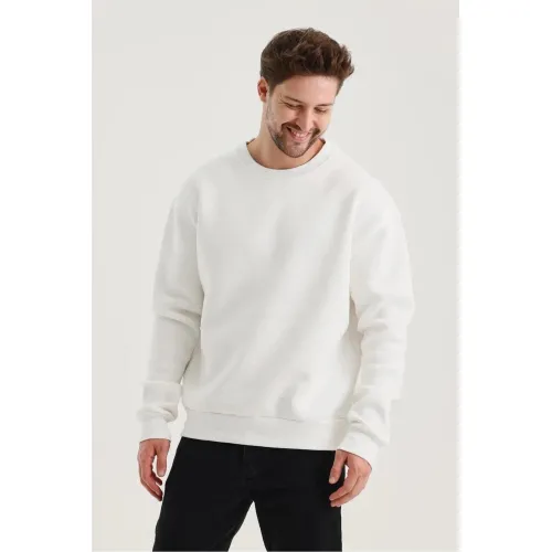 Beyaz Düz Sweatshirt