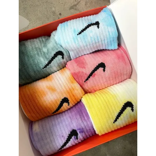 Nike 6'li Özel Kutusunda Desenli Karışık Renkli Unisex Çorap