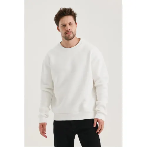 Beyaz Düz Sweatshirt