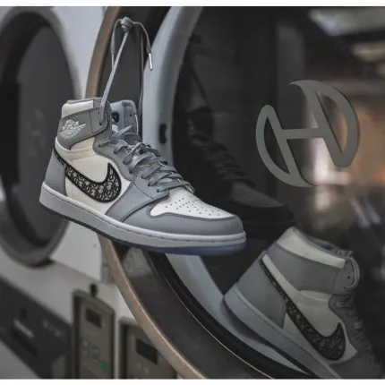 Air Jordan 1 High Dior Wolf Grey Sail