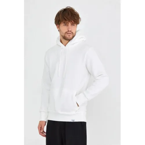 Beyaz Kapüşonlu Sweatshirt