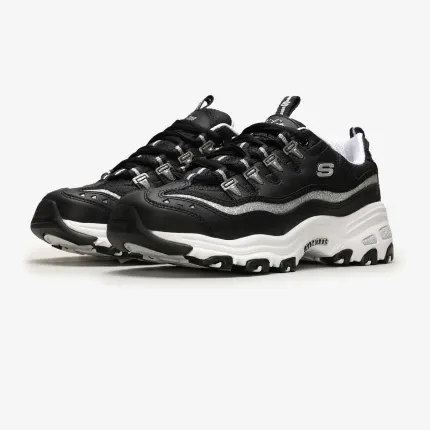 SKECHERS D'lites-Silver Black