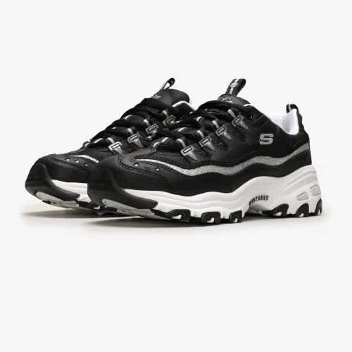 SKECHERS D'lites-Silver Black