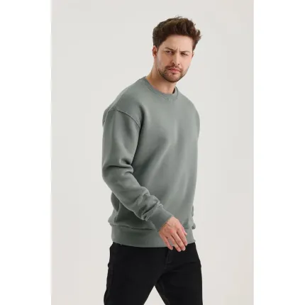 Gri Düz Sweatshirt Gri Düz Sweatshirt