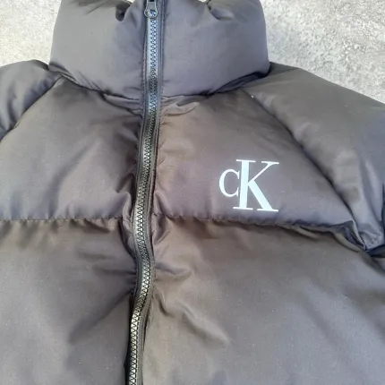 Oversize Ck Siyah Şişme Mont
