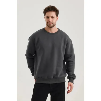 Gri Düz Sweatshirt Gri Düz Sweatshirt