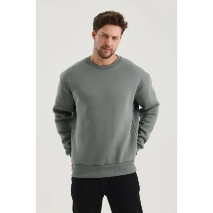 Gri Düz Sweatshirt Gri Düz Sweatshirt