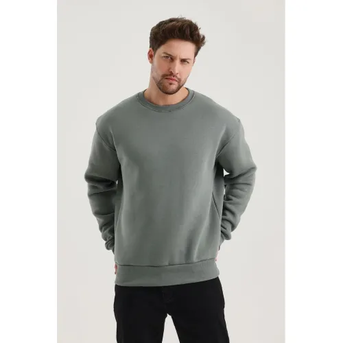 Gri Düz Sweatshirt Gri Düz Sweatshirt